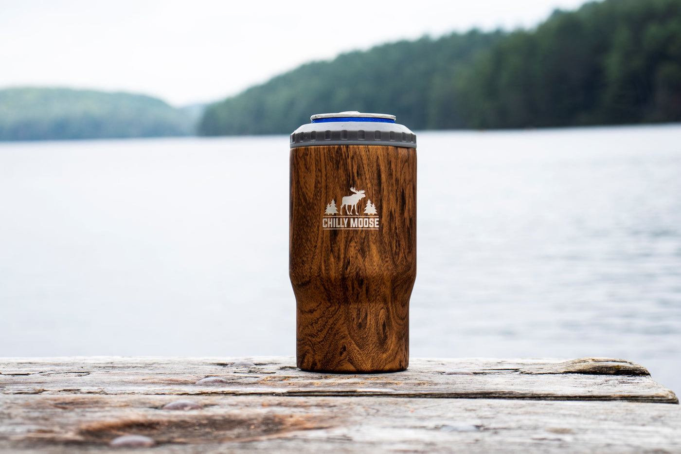 14oz Brent Insulator & Tumbler in Woodland on a dock