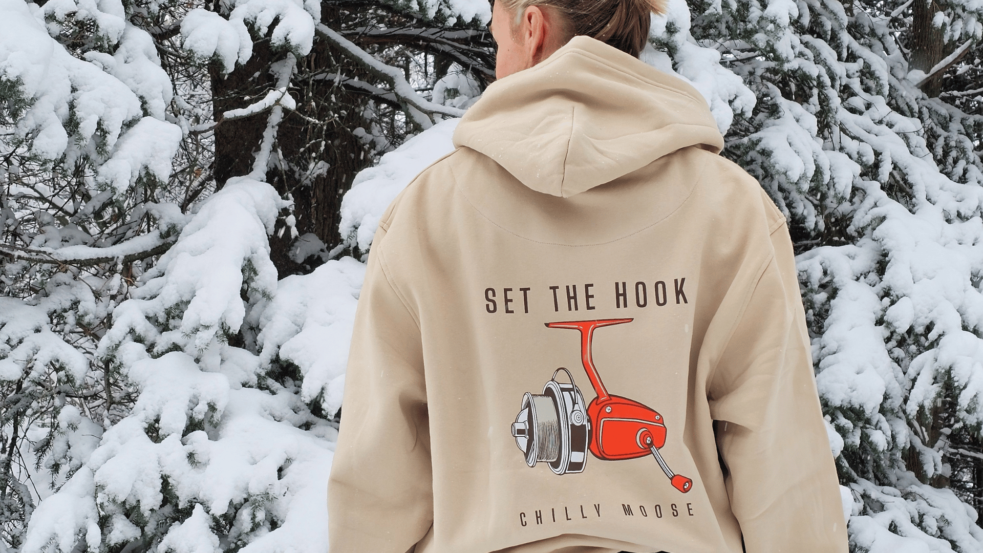 Apparel image with Chilly Moose Blue Hoodie