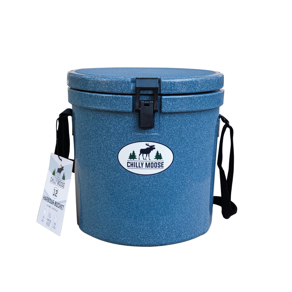 Harbour Bucket Cooler 12L in Great Lakes – Chilly Moose – front view closed #colour_great-lakes