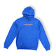 Blue hoodie with 'Chilly Moose' text on a white background