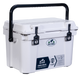 Cabin Cooler 23L in Frost White – Chilly Moose – front angle with handle up #colour_frost-white