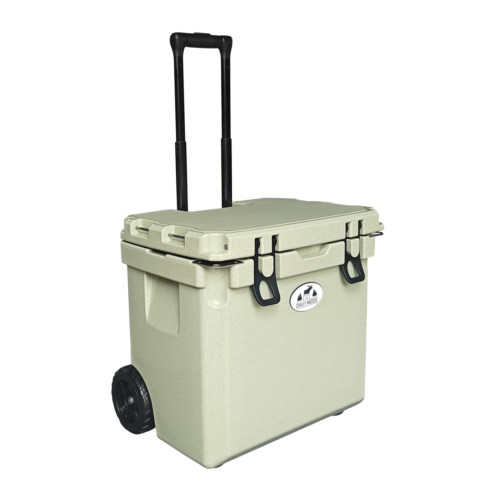 35L Wheeled Explorer Ice Box in Sage – Chilly Moose – lid open #colour_sage