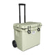 35L Wheeled Explorer Ice Box in Sage – Chilly Moose – lid open #colour_sage