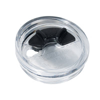 Algonquin Magnetic Slider 20oz Tumbler Lid – Chilly Moose – Top view of clear lid with black slider #colour_clear