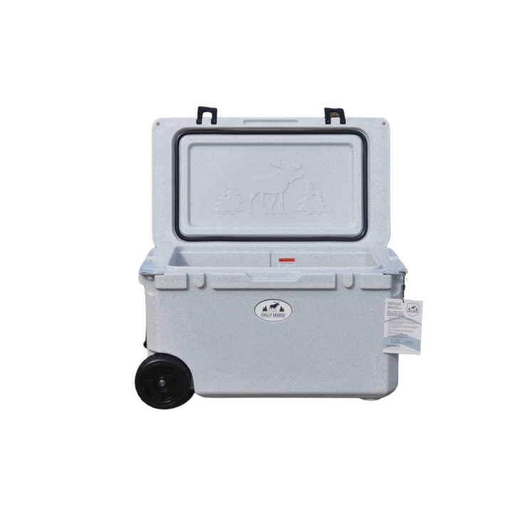 Open Box 55L Wheeled Explorer in Limestone – Chilly Moose – Front View 
