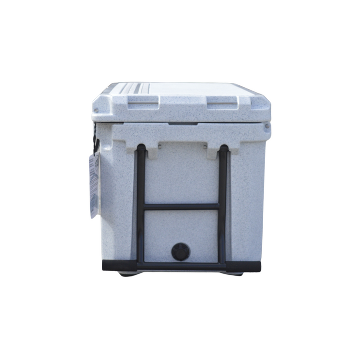 Open Box 55L Wheeled Explorer in Limestone – Chilly Moose – Back View showing handle 