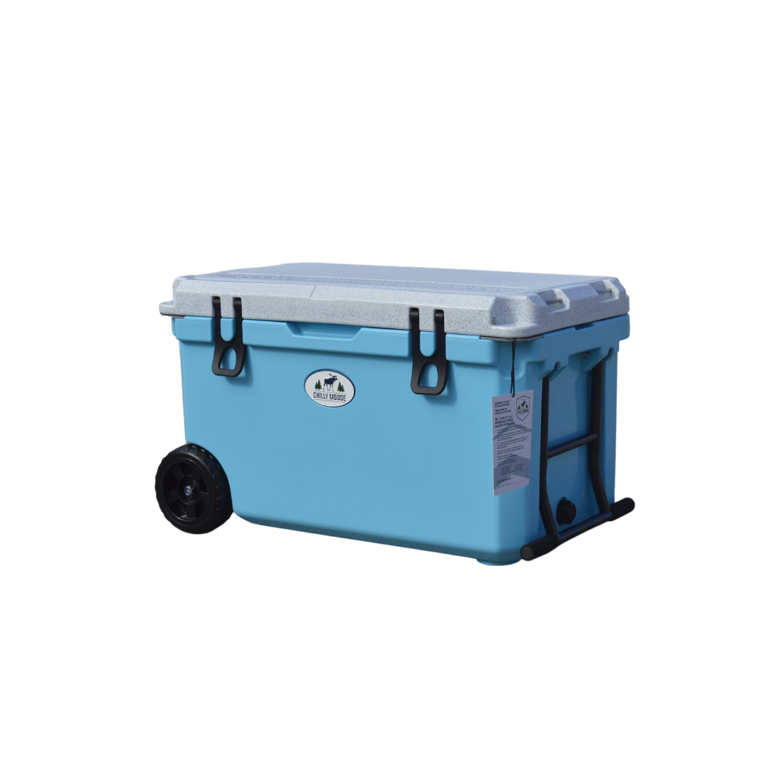 Open Box 55L Wheeled Explorer in Tobermory – Chilly Moose – Angled Side View 