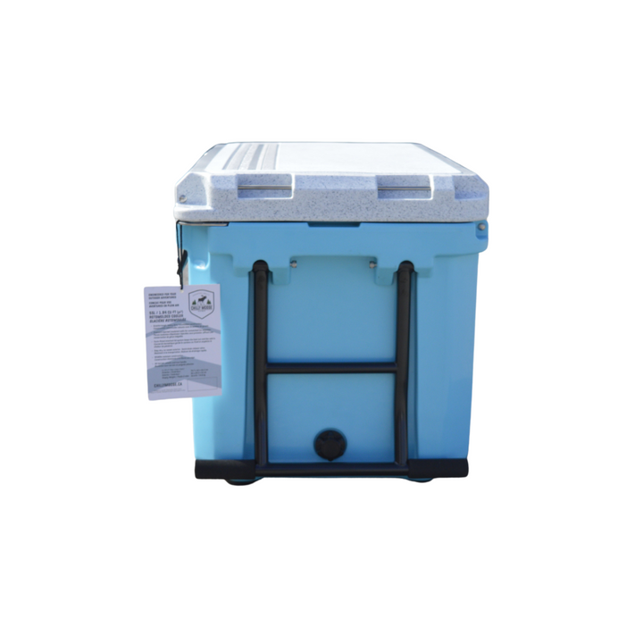 Open Box 55L Wheeled Explorer in Tobermory – Chilly Moose – Back View showing handle 