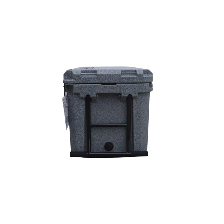Open Box 55L Wheeled Explorer in Moonstone – Chilly Moose – Back view with telescoping handle 