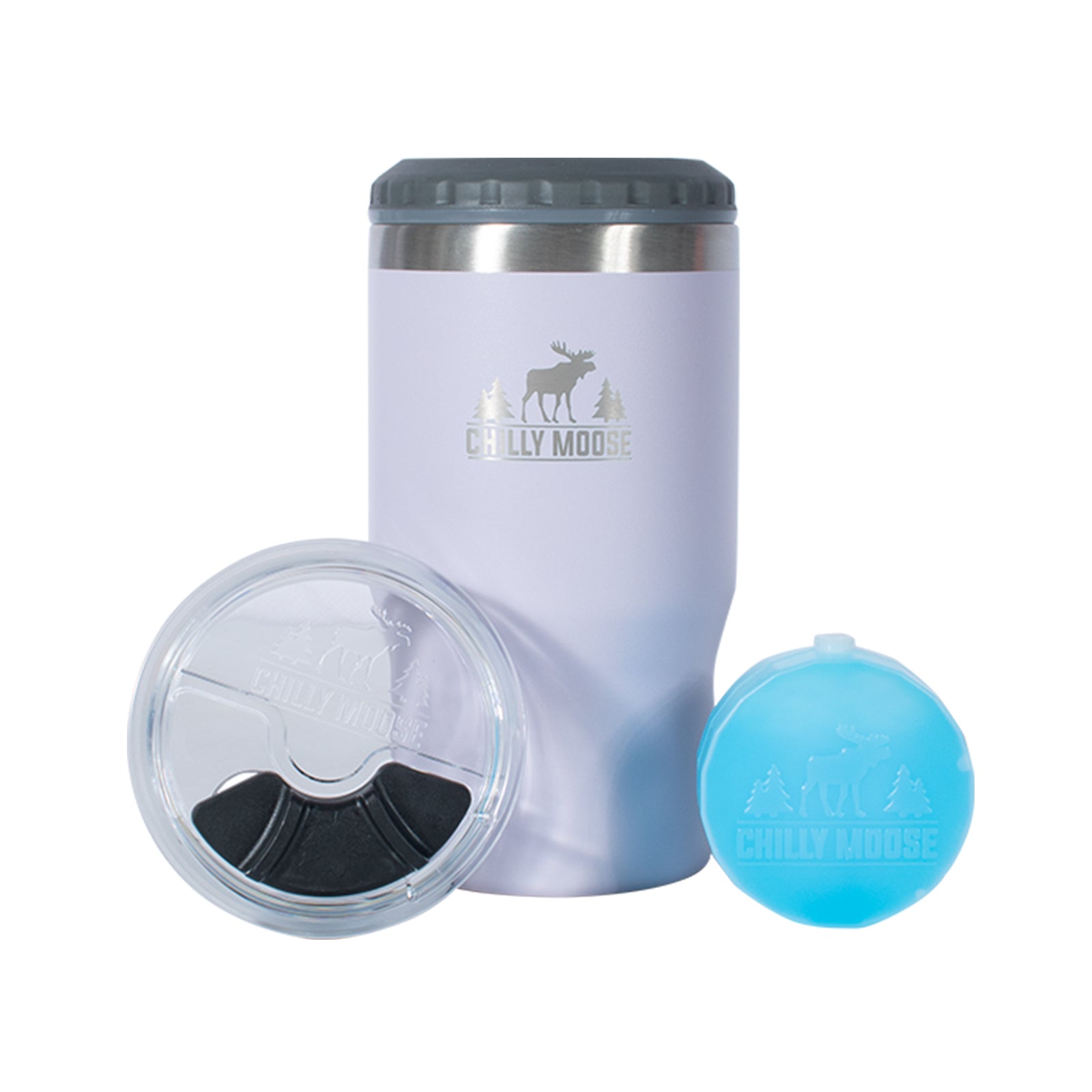 Brent Insulator & Tumbler 410mL in Thistle – Chilly Moose – With slider lid and ice pack #colour_thistle