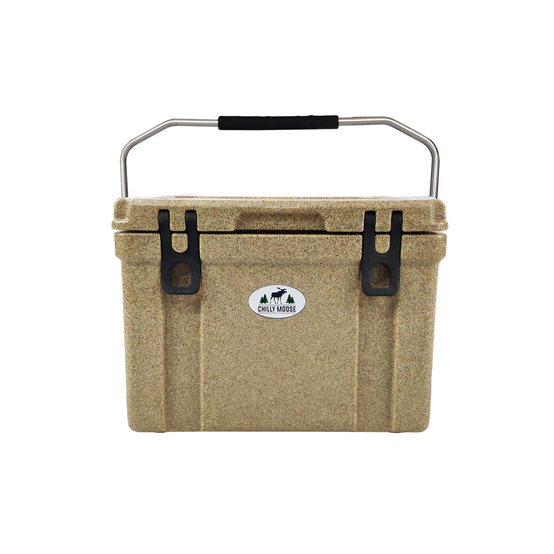 Beige cooler box with open lid on a white background #colour_granite