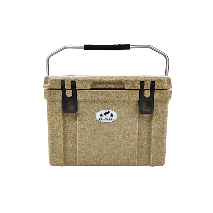 Beige cooler box with open lid on a white background #colour_granite