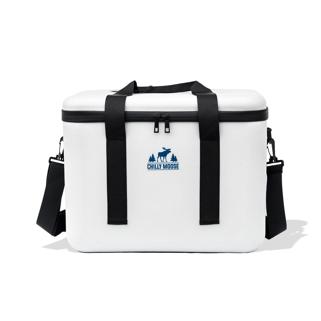 Bowen Cooler Bag 16L in Frost White – Chilly Moose – front angle view #colour_frost-white