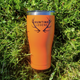 Hunting Legend 30oz Tumbler in Orange – Chilly Moose – Outdoor setting on grass #colour_orange