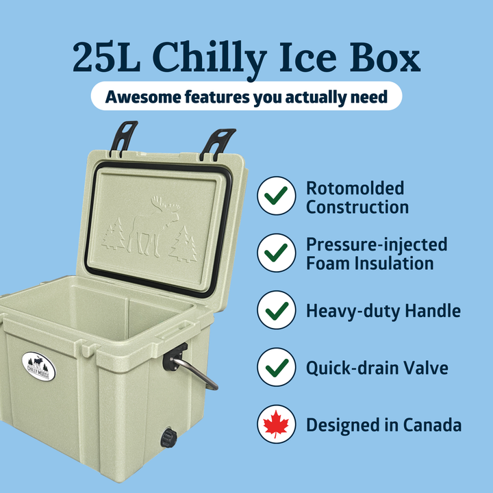 25L Chilly Ice Box Cooler – Chilly Moose – 25L Product Features 