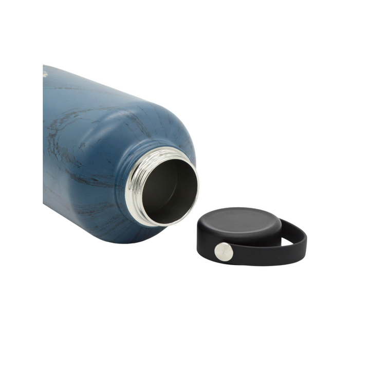 Portage Lid – Chilly Moose – Blue marble bottle neck showing lid attachment #colour_blue-marble