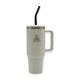 Scouts Canada Summerhill Tumbler in White – Chilly Moose – Front view with logo and straw #colour_white