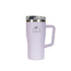 Laurentian Tumbler 580mL in Thistle – Chilly Moose – Front view with handle and lid #colour_thistle