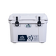 33L Cabin Cooler in Frost White – Chilly Moose – Front view with latches and handle #colour_frost-white