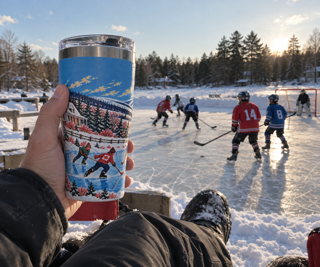 The Sweater 580 ml Tumbler, Classic Canadian Nostalgia