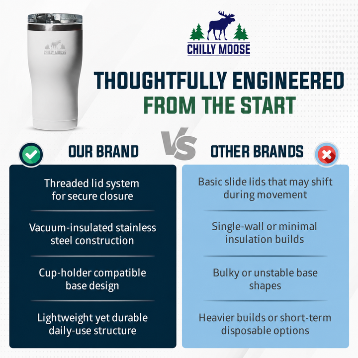 Chilly Moose tumbler – slider lid comparison