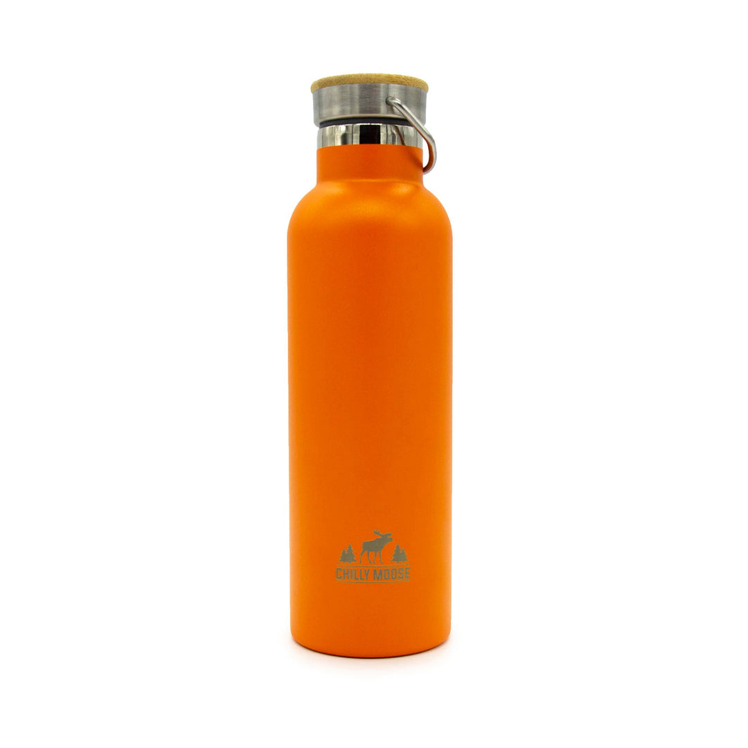 Whitney Bottle 25oz in Blaze Orange – Chilly Moose – Front View #colour_blaze-orange