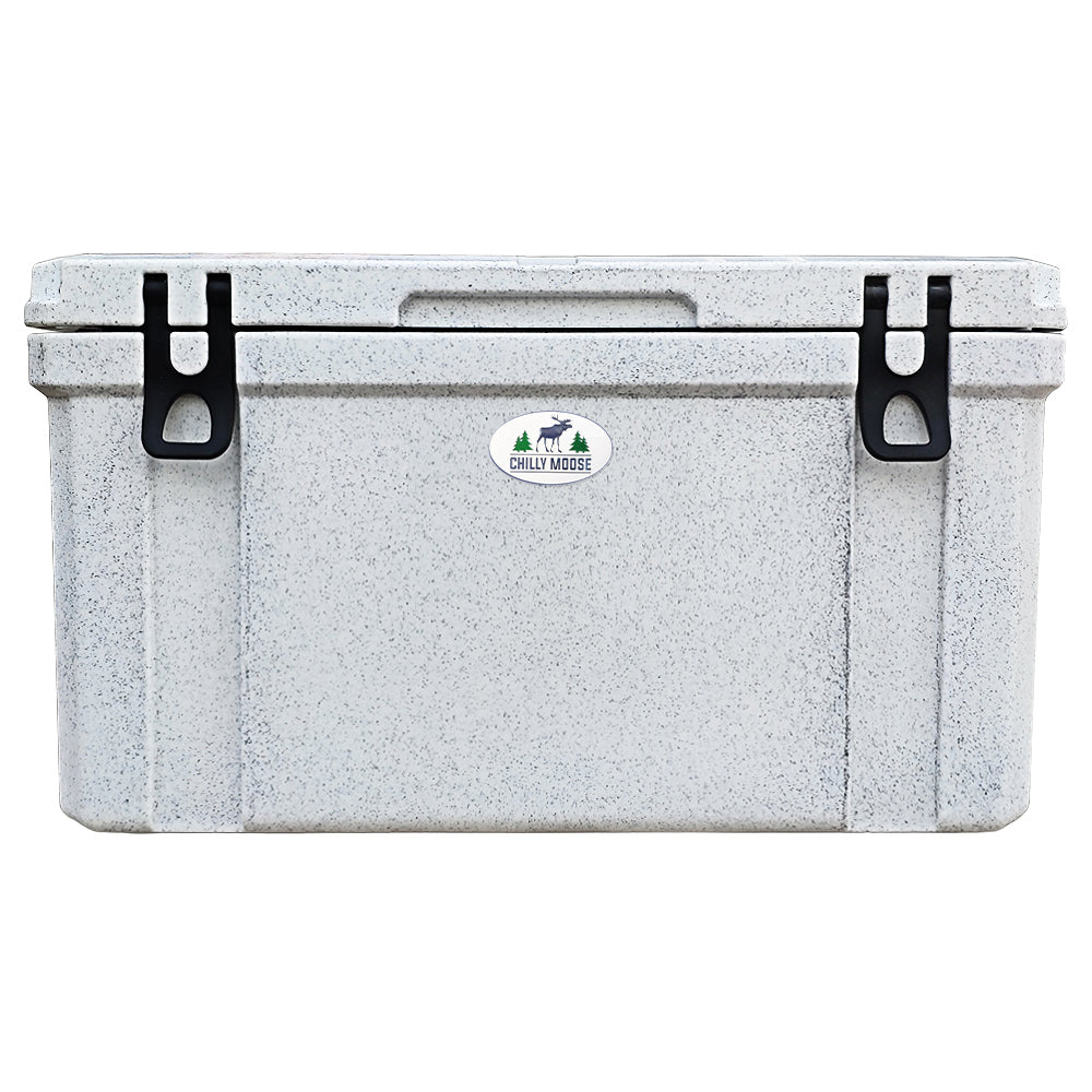 Open Box 75L Chilly Ice Box in Limestone – Chilly Moose – front view closed #colour_limestone