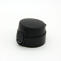 17oz Kearney Traveller Lid – Chilly Moose – Black flip-top lid closed three-quarter view #colour_black