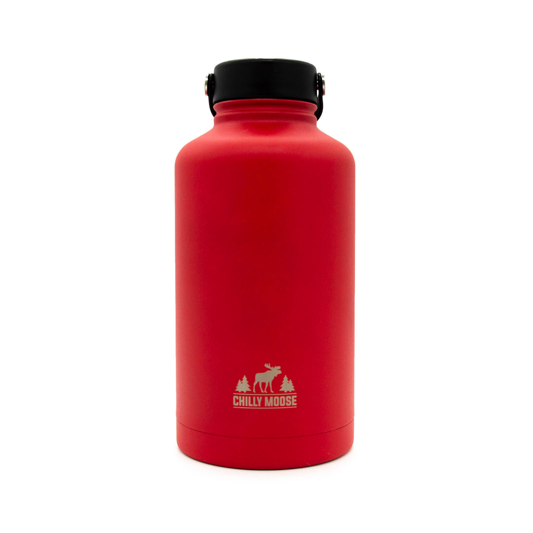 Portage Growler 64oz in Canoe Red – Chilly Moose – Front View #colour_canoe-red