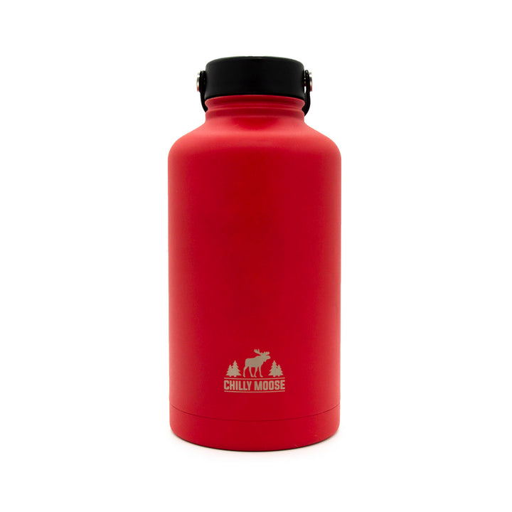 Portage Growler 64oz in Canoe Red – Chilly Moose – Front View #colour_canoe-red