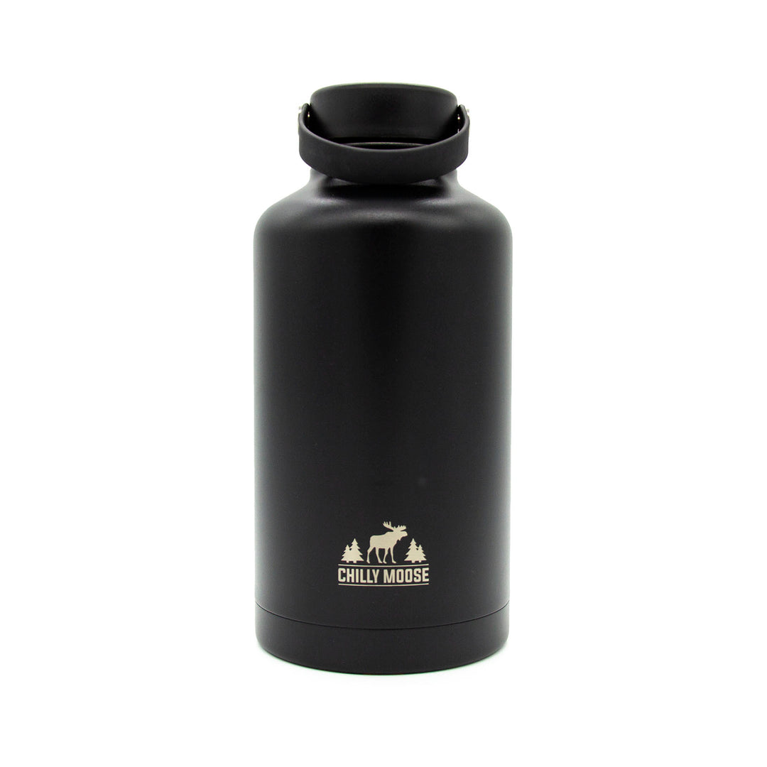 Portage Growler 64oz in Midnight – Chilly Moose – Front View #colour_midnight