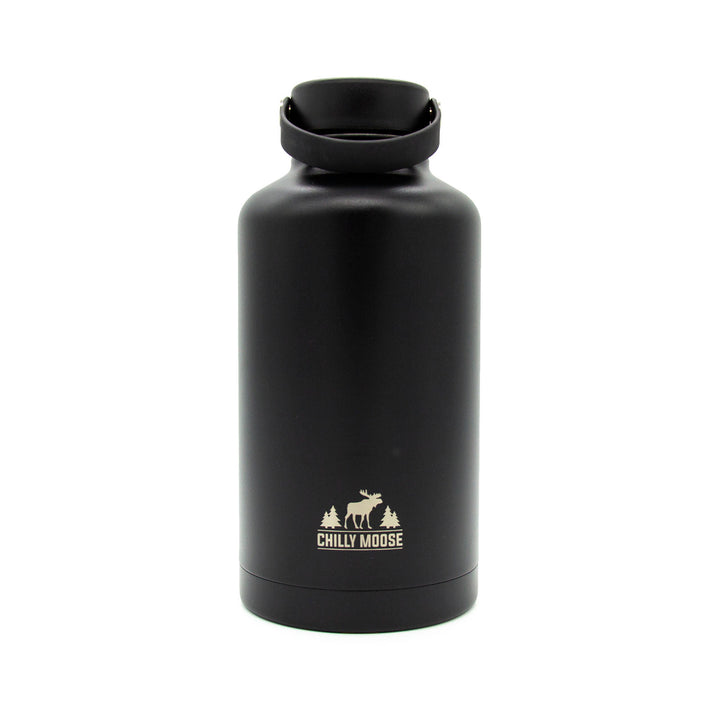 Portage Growler 64oz in Midnight – Chilly Moose – Front View #colour_midnight