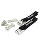 Universal Tie Down Kit – Chilly Moose – Black straps, metal buckles, anchor plates, and screws layout #colour_black